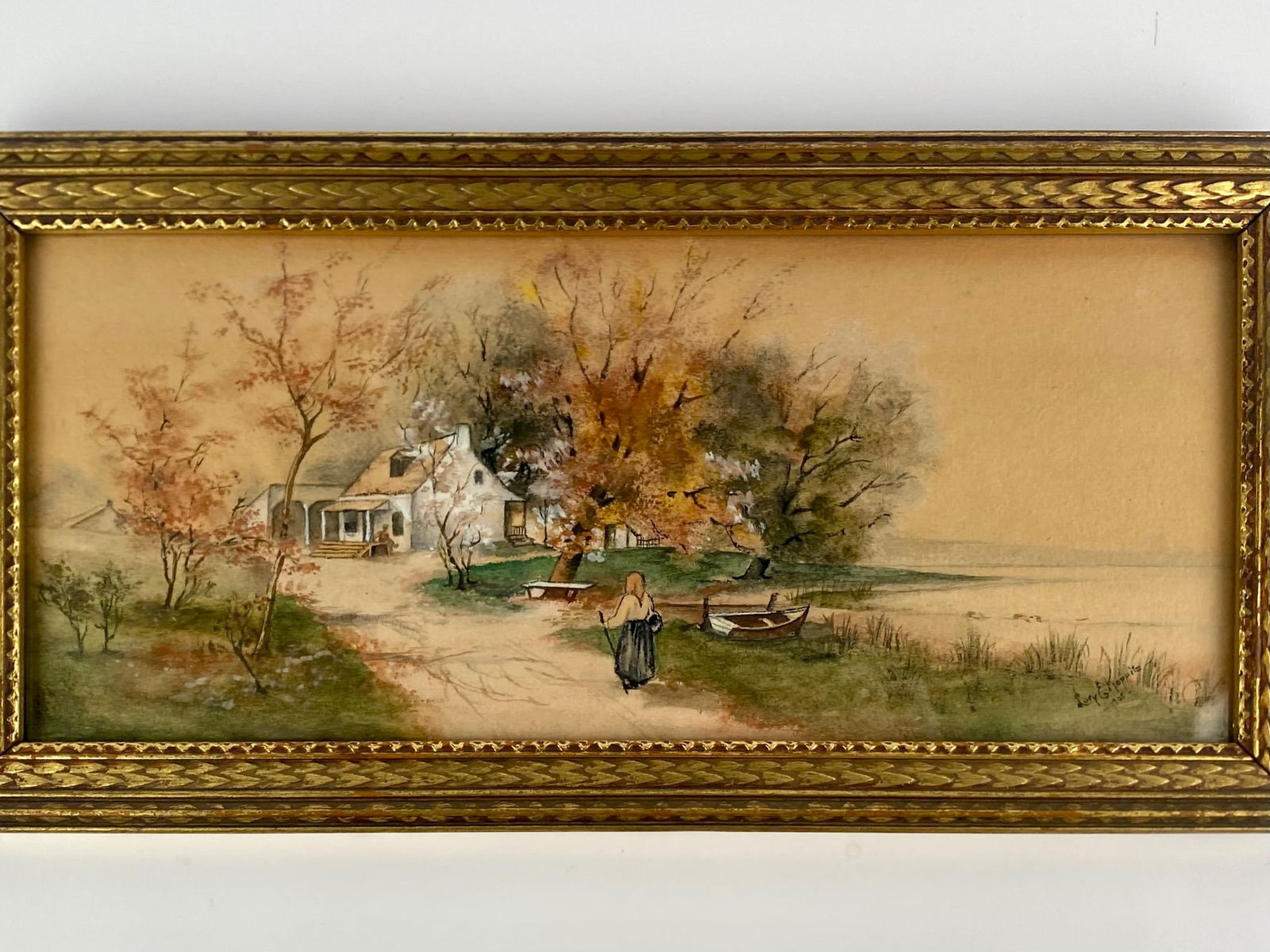 Framed Landscape Watercolor Signed Lury E. Koppitz, Dated 1908 - 3