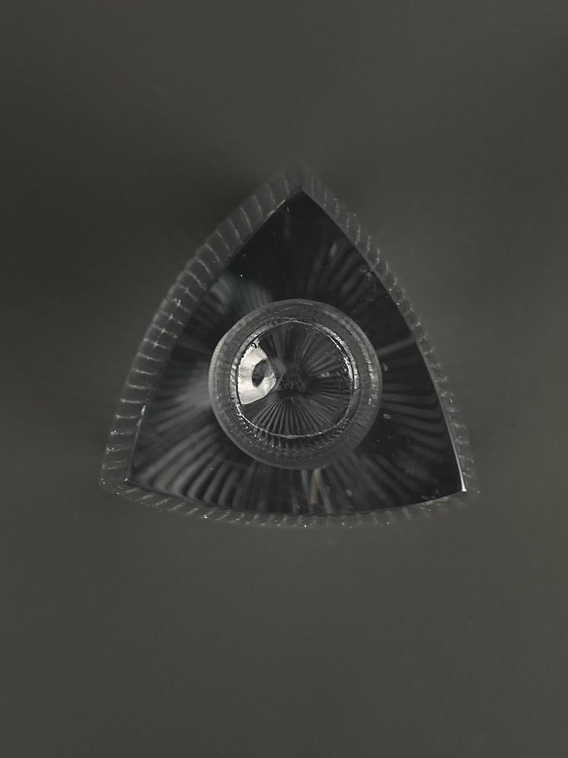 Tiffany & Co. Crystal Ribbed Triangular Candlestick Holder - 2