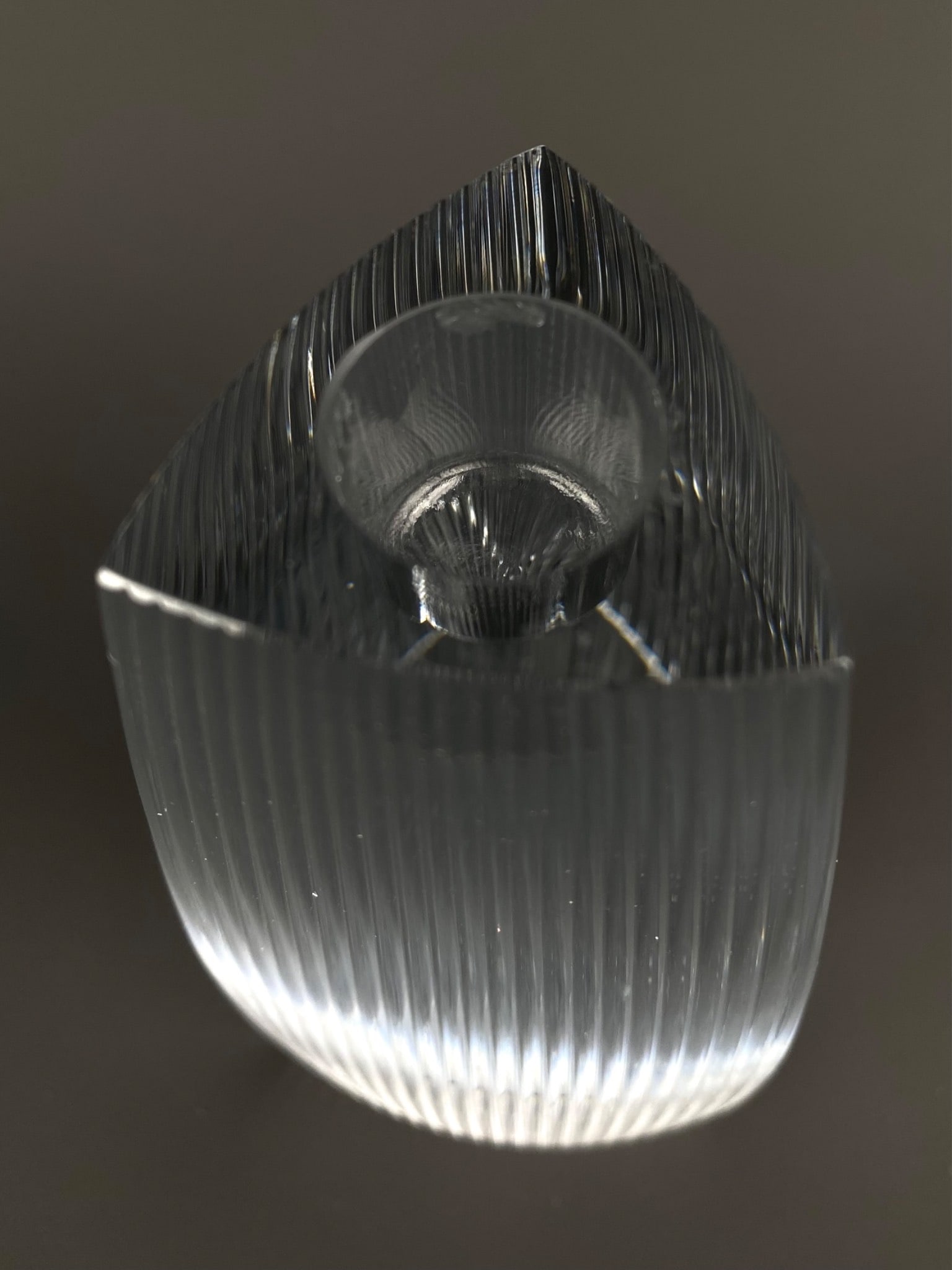 Tiffany & Co. Crystal Ribbed Triangular Candlestick Holder - 3