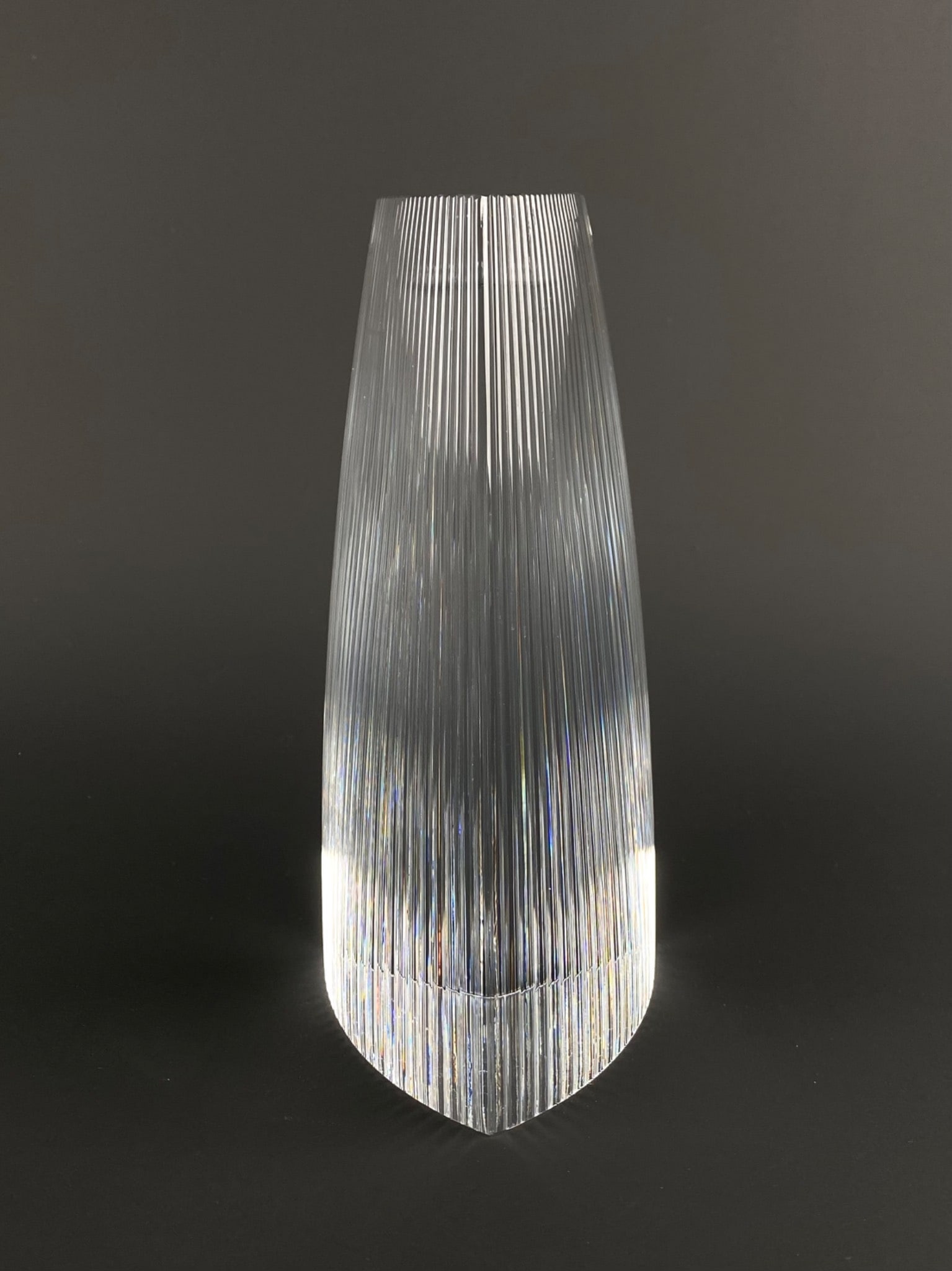 Tiffany & Co. Crystal Ribbed Triangular Candlestick Holder - 4