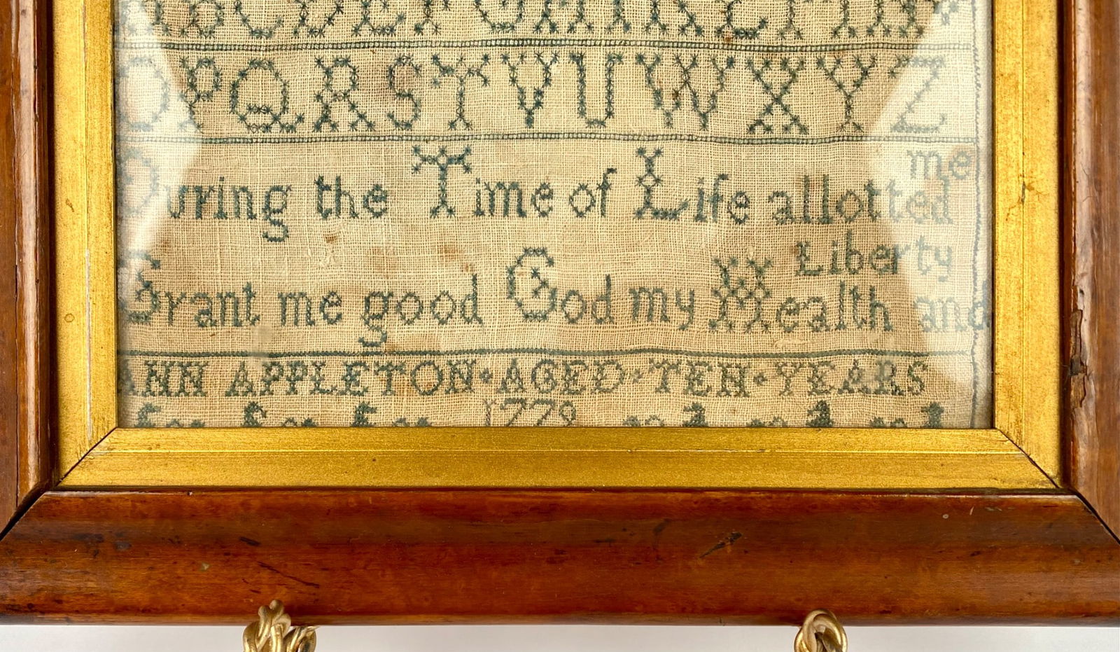 1779 Ann Appleton Framed Needlework Sampler - 4