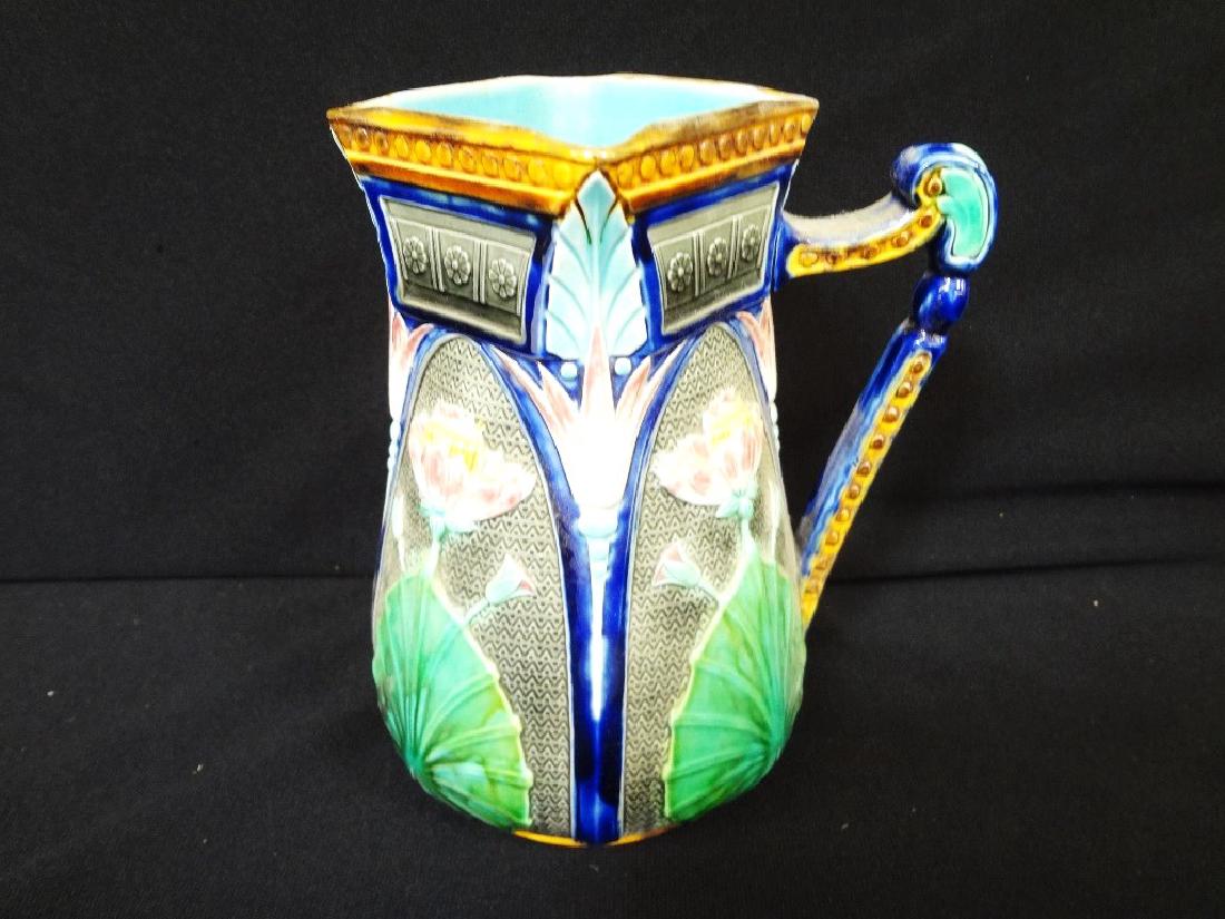 A Copeland Majolica Lotus Pitcher c. July 2, 1877 4. (1 of 7)