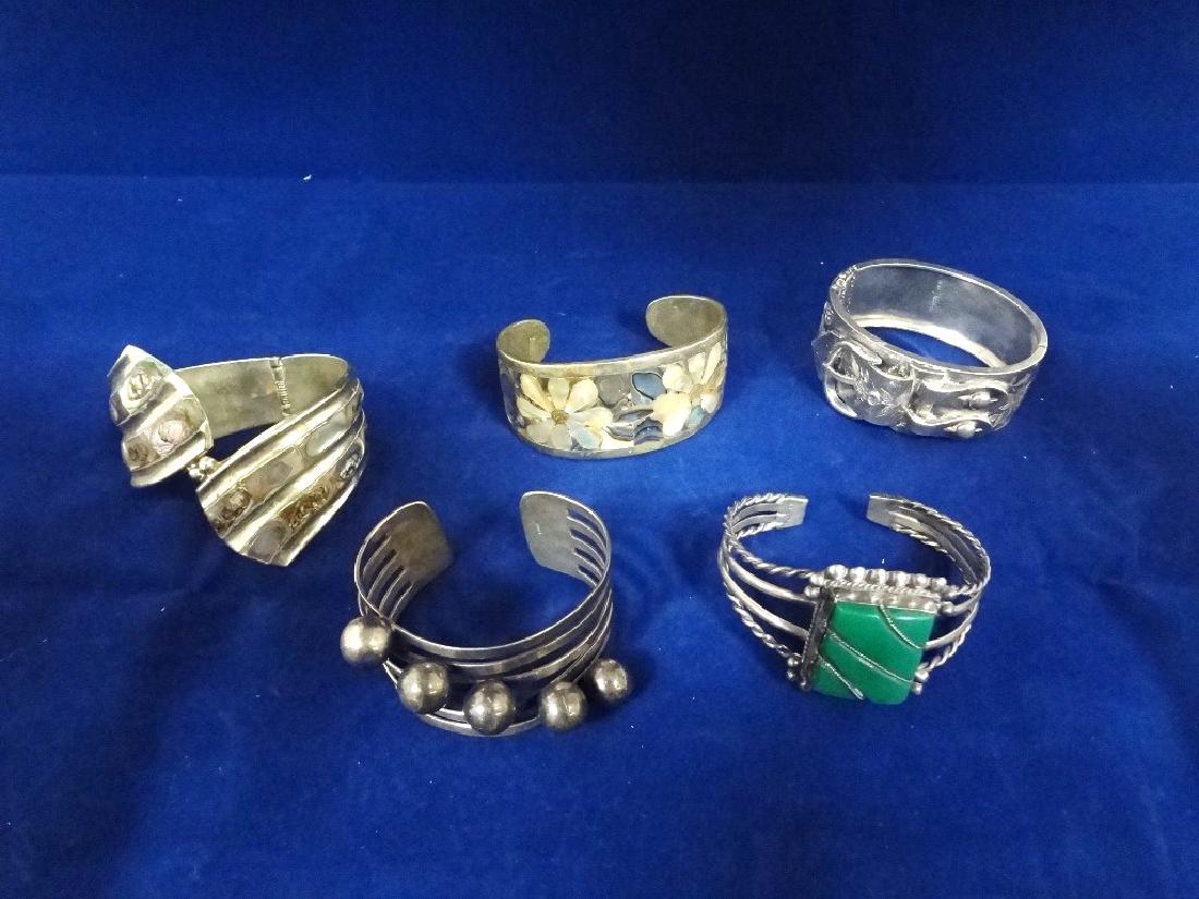 (5) Sterling Silver Bangle Bracelets (1 of 8)