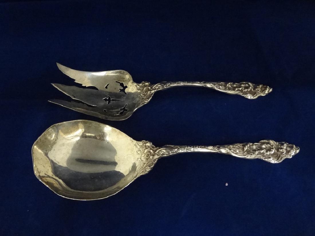 Reed and Barton 1901 "Les Six Fleurs" Salad Sterling (1 of 5)
