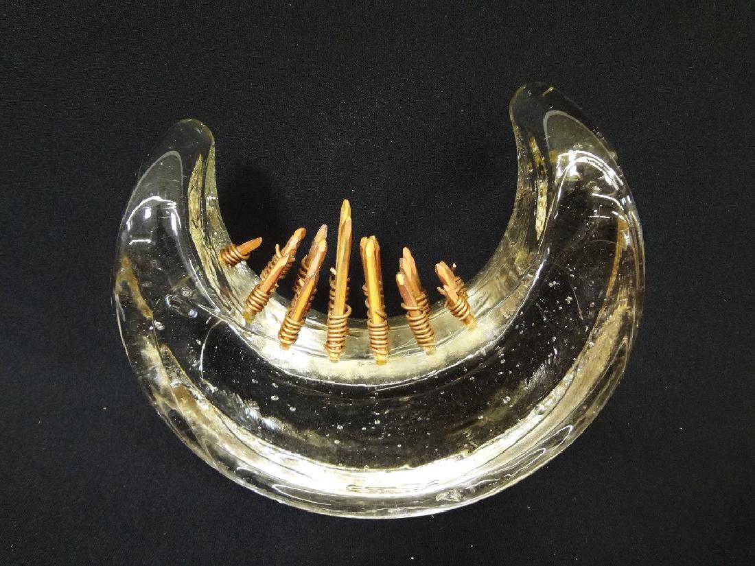 Gary McFadyen Cast Glass and Copper Sculpture: Gary McFadyen Cast Glass and Copper Sculpture: One of a kind glass and copper sculpture. Measures 8.5" tall, 10.5" wide, 3" deep.