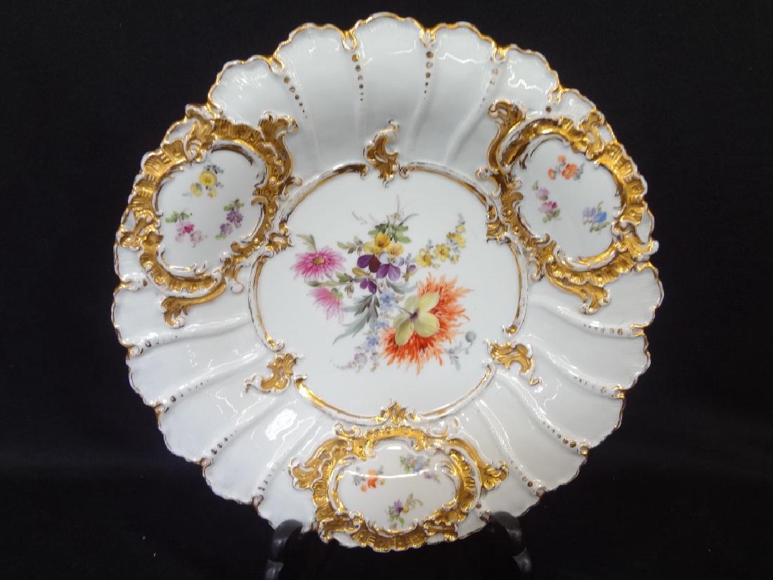 Meissen Floral and Parcel Gilt Charger 11.5" Diameter (1 of 5)