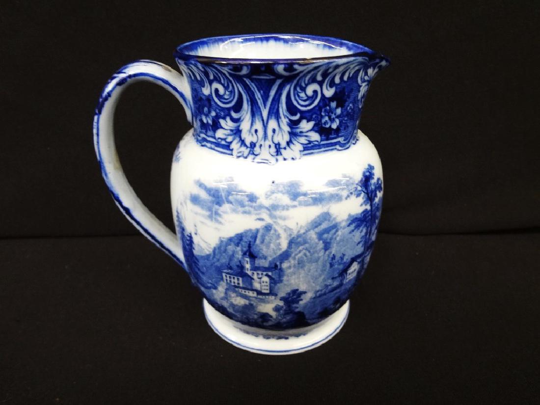 English Flow Blue Pitcher Burslem Geneva China (1 of 6)