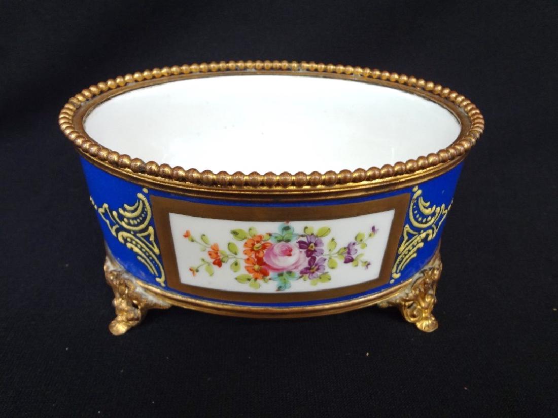 Sevres French Porcelain Oval Brass Base and Rim (1 of 4)