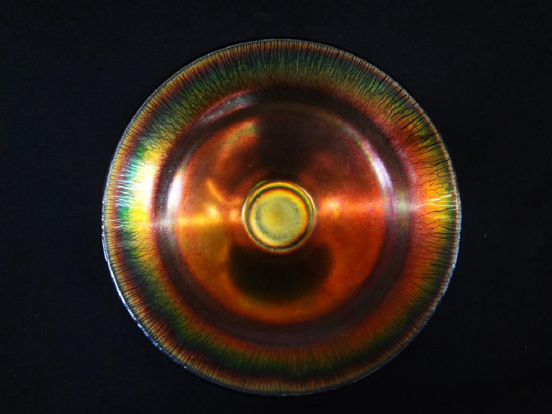 Attributed to Steuben Aurene Iridescent Footed Bowl (1 of 5)