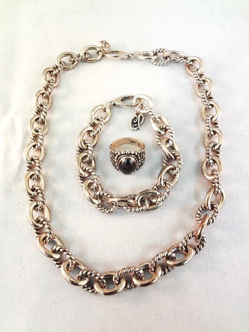 Carolyn Pollack Heavy Chunky Solid Sterling Necklace, (1 of 5)