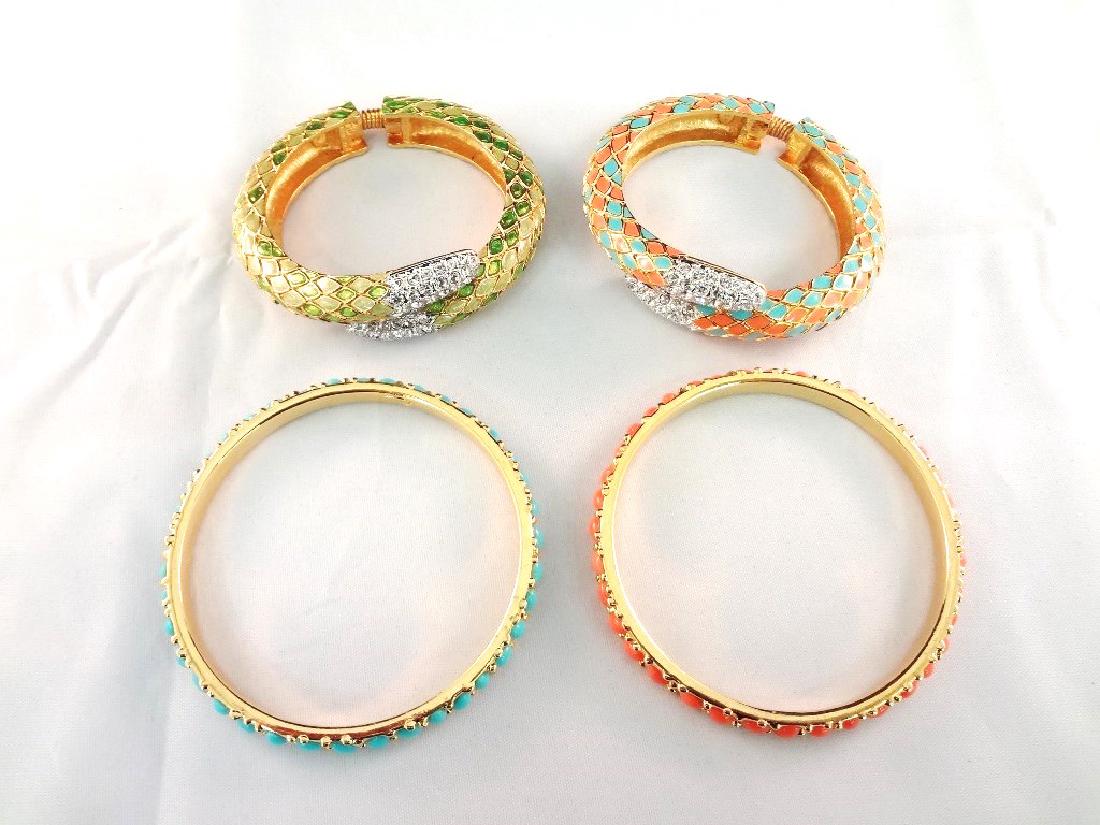 Kenneth Jay Lane (4) Clamper Enamel Pave Crystal Snake (1 of 4)