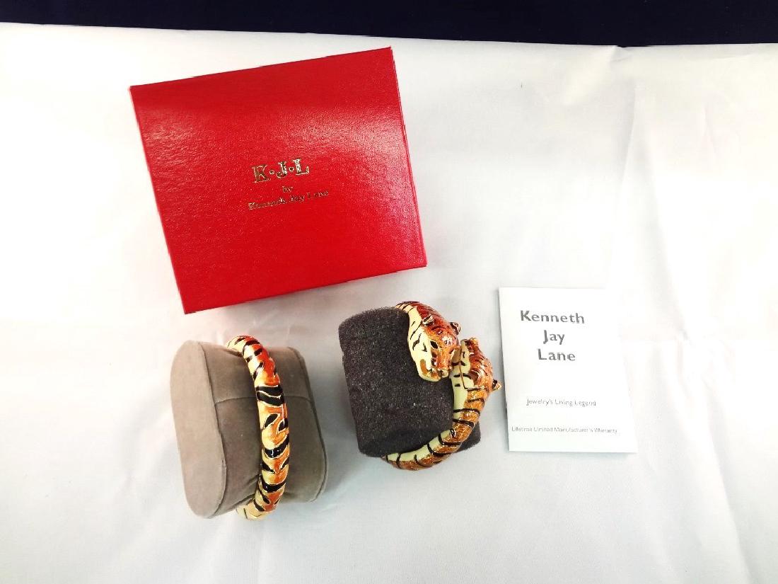 Kenneth Jay Lane Clamper Enameled Tiger Hidden Watch (1 of 5)