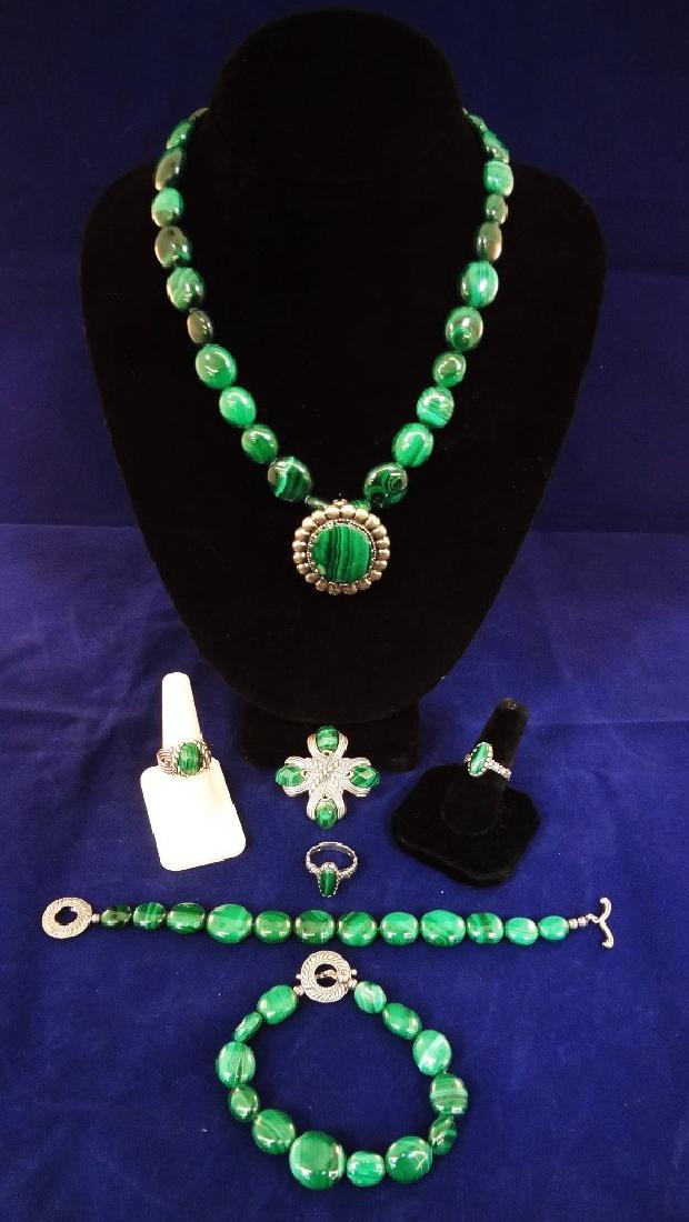 Carolyn Pollack Malachite Sterling Silver Jewelry Suite (1 of 5)
