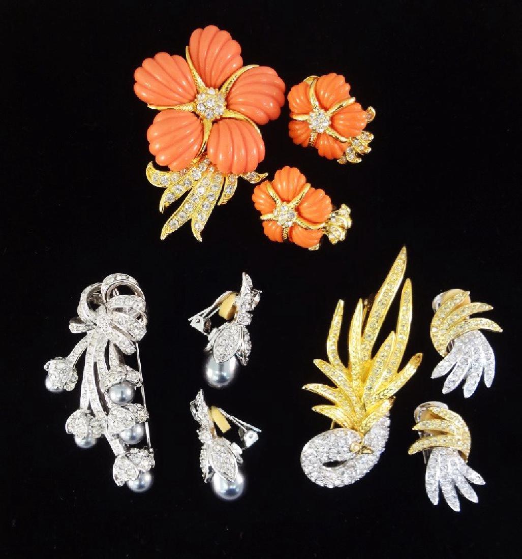 (3) Vintage Nolan Miller Brooch and Earring Sets (1 of 4)