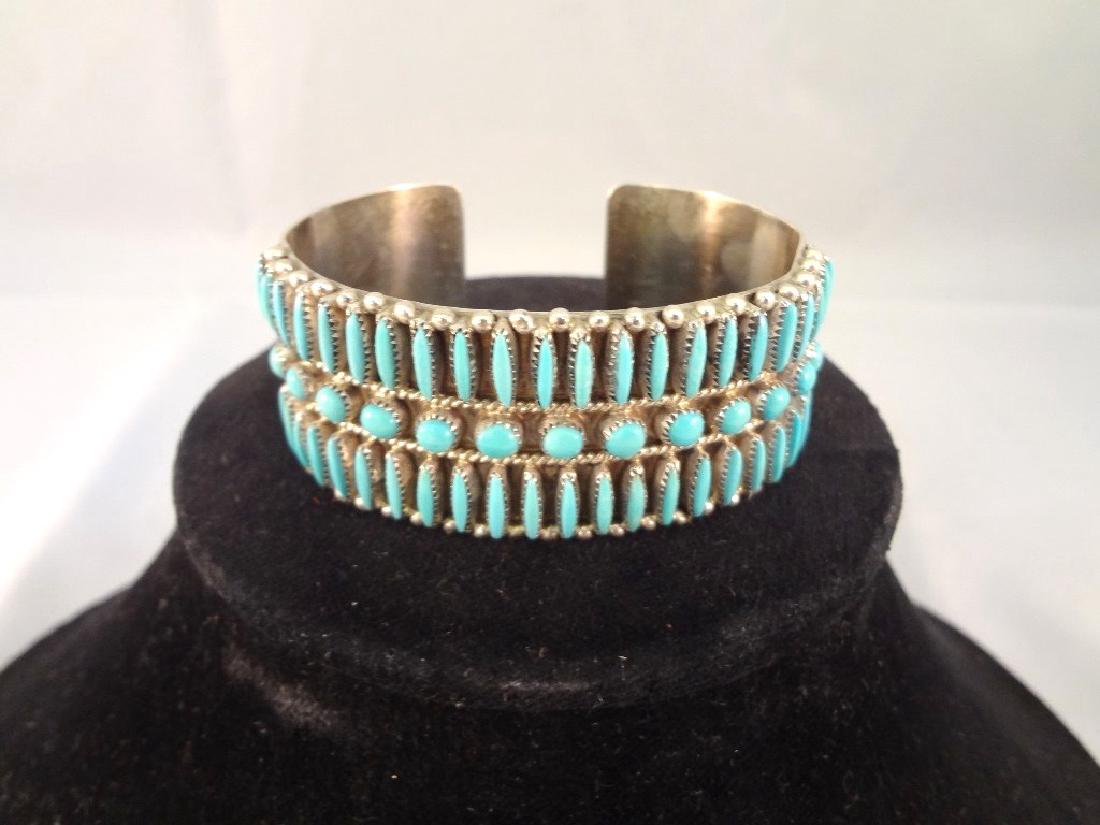 M.D. Besselente Zuni Needlepoint Sterling and Turquoise (1 of 3)