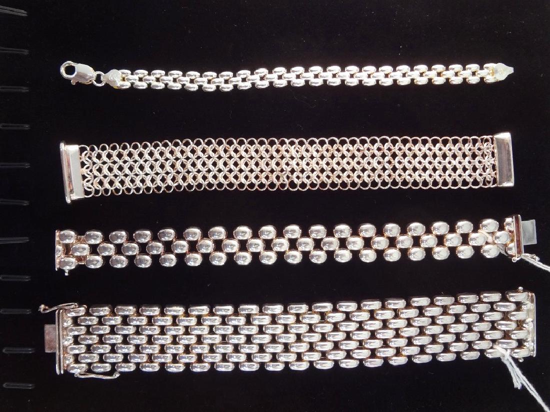 (4) Italian Sterling Silver Panther Style Bracelets TW (1 of 6)