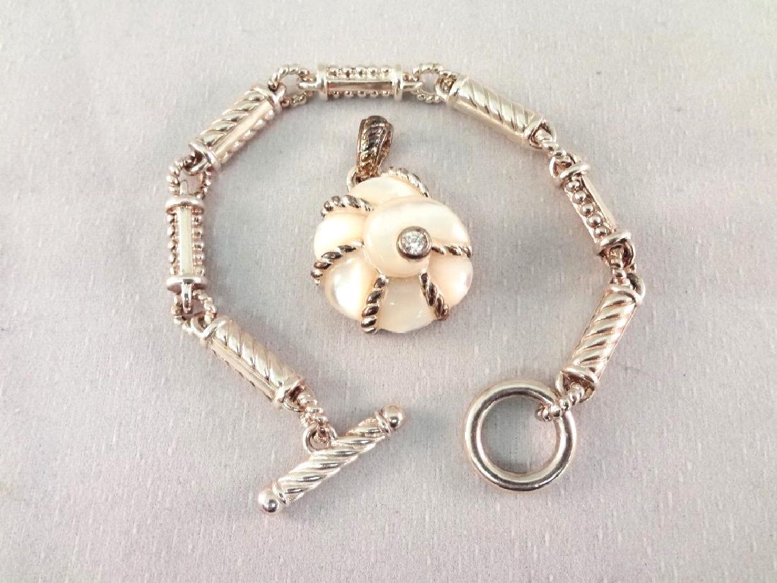 Judith Ripka Sterling Silver Bracelet and Pendant Set (1 of 4)