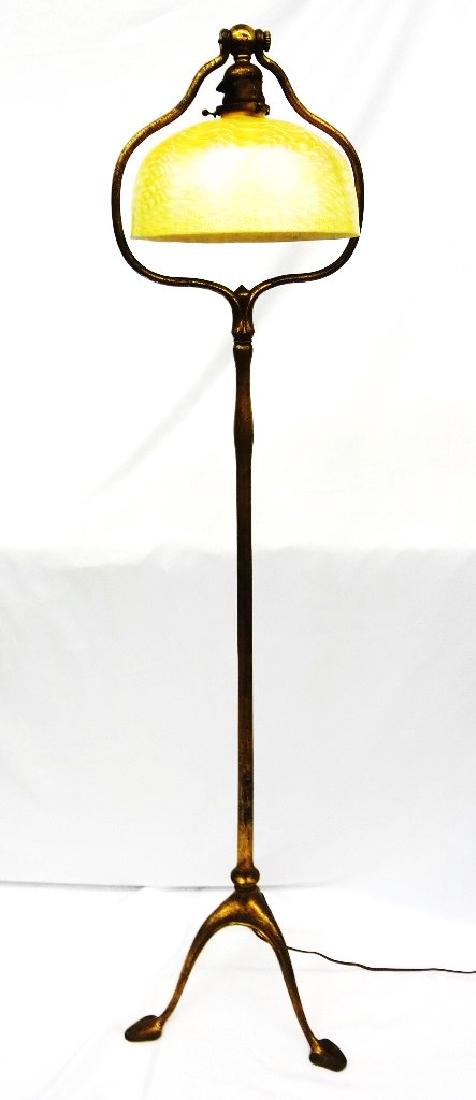 L.C. Tiffany Signed Floor Lamp with Damascene Gold (1 of 15)