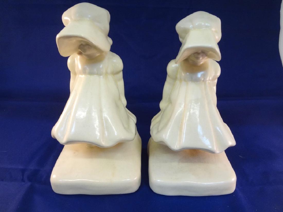 Cowan Pottery Sunbonnet Bookends in Cream (1 of 4)