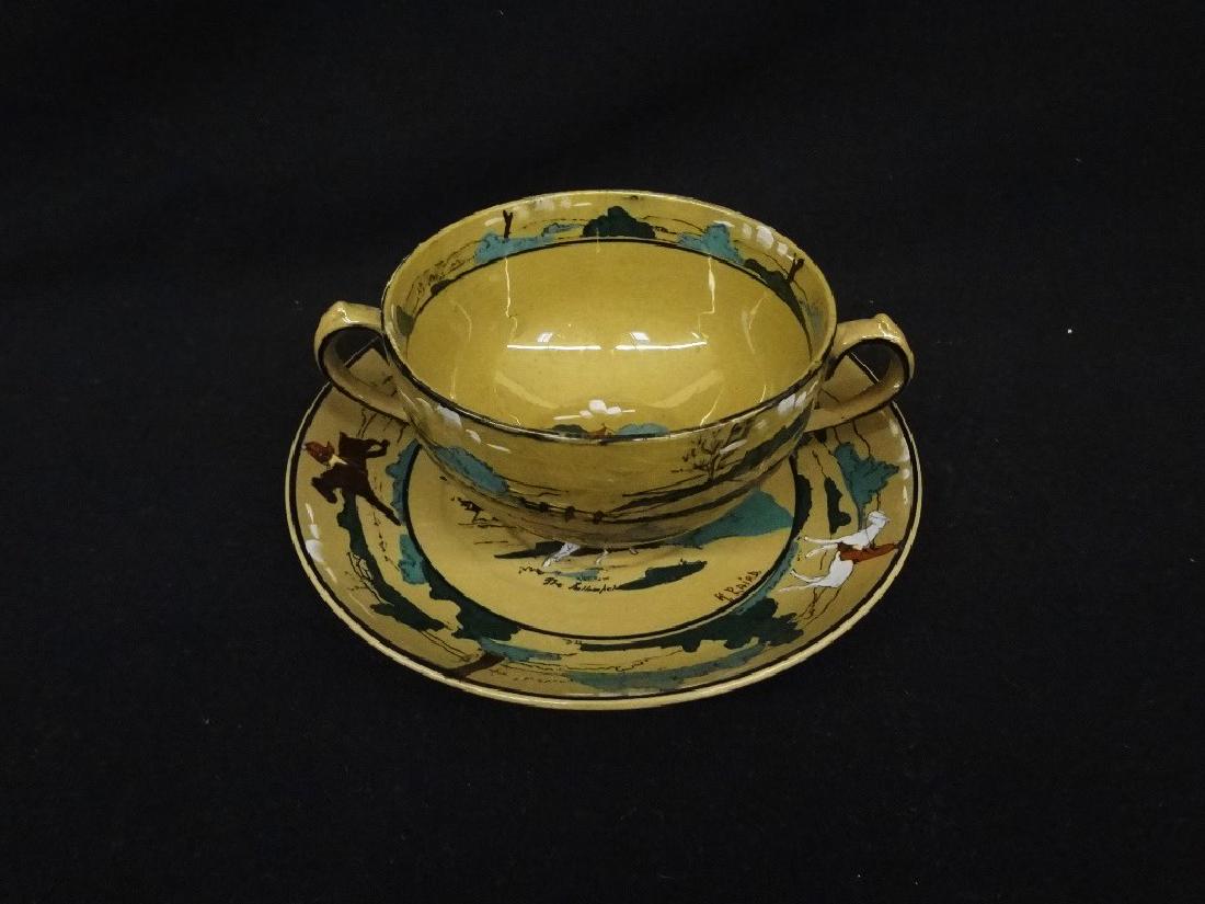 Buffalo Pottery Deldare Pottery 2 Handled Soup Cup and (1 of 3)