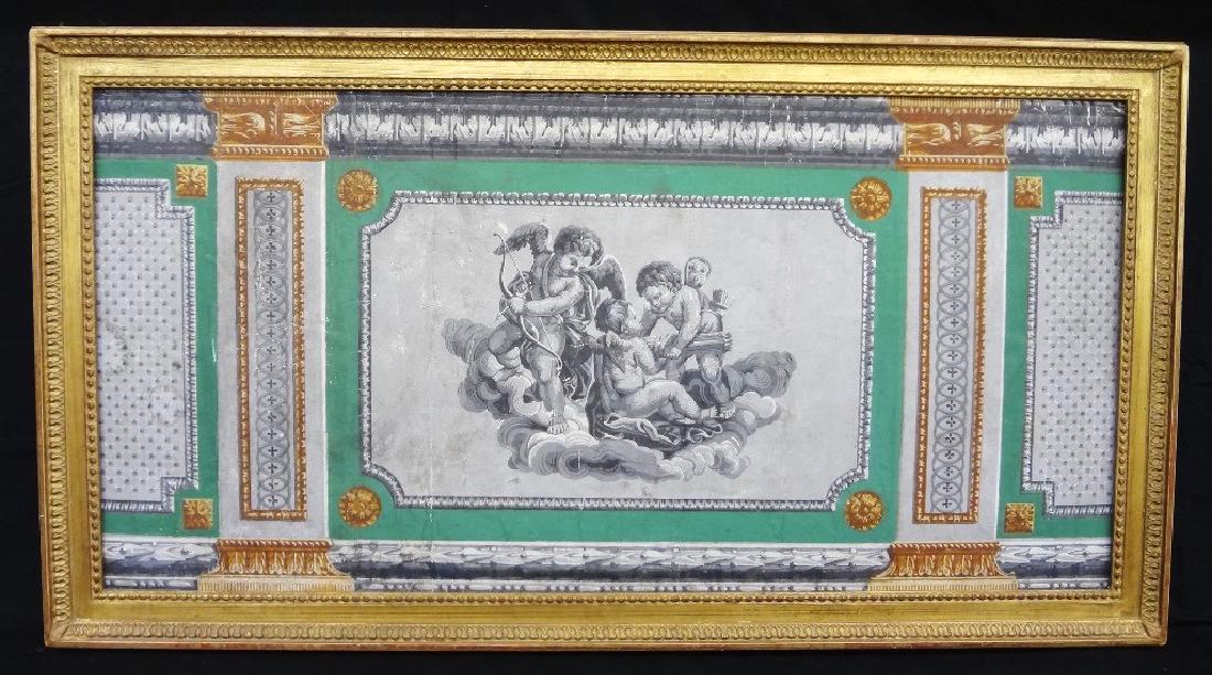 18th Century Wallpaper Tapestry Framed 46 x 25 (1 of 4)