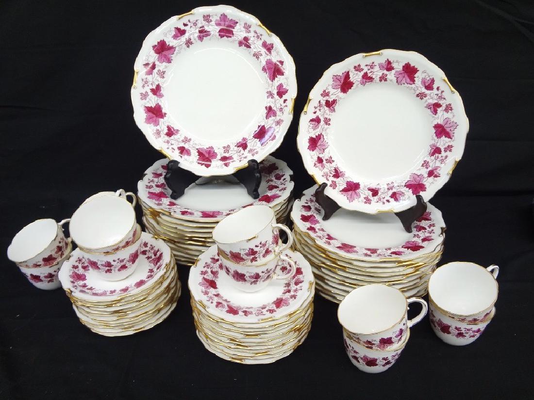Royal Crown Derby Maple Leaf Maroon China Service Set (1 of 4)