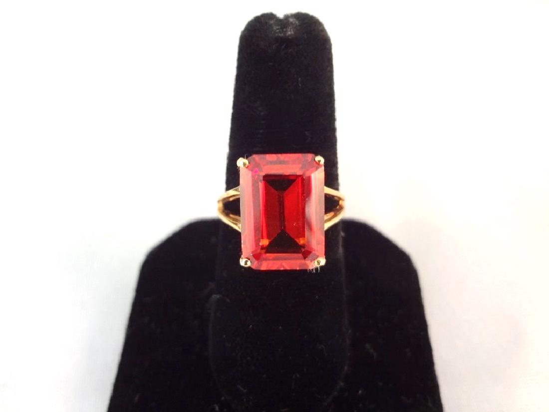14K Gold Ring (1) Solitaire Ruby Emerald Cut 10x14mm 9 (1 of 4)
