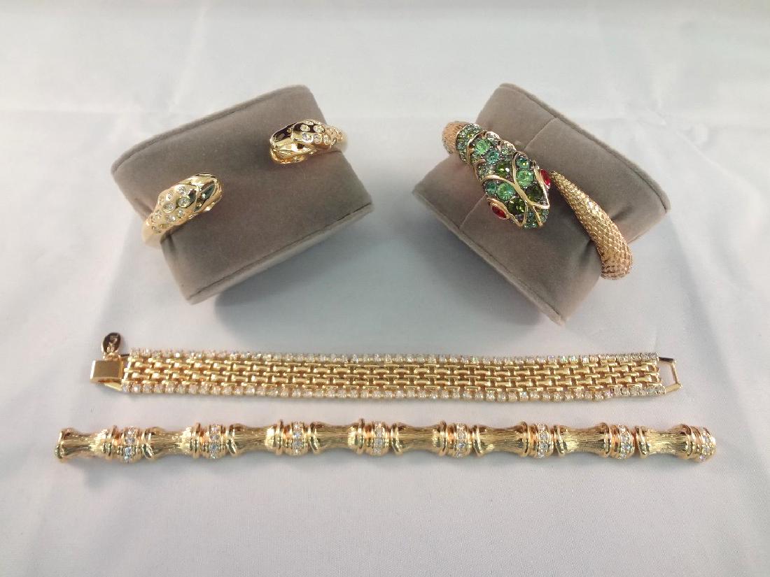 (4) Kenneth Jay Lane Bracelets: (2) Clamper, (2) (1 of 5)