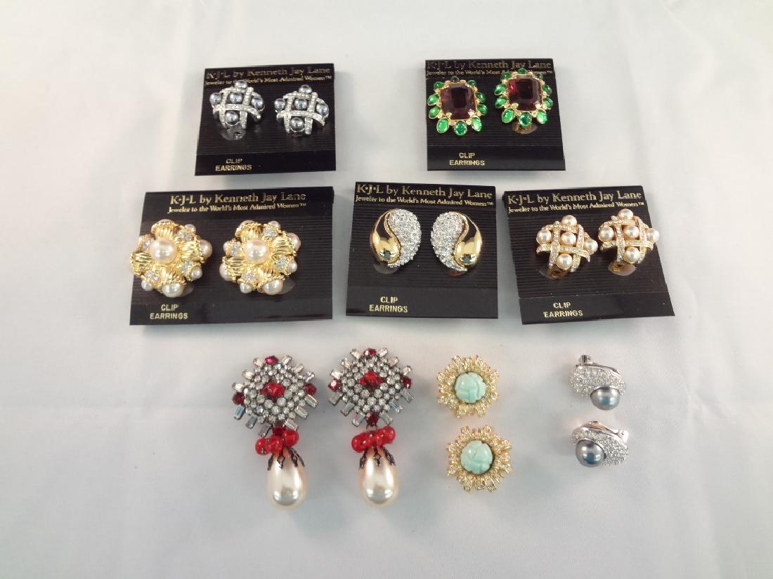 (8) Kenneth Jay Lane Clip On Earrings New Tags (1 of 7)