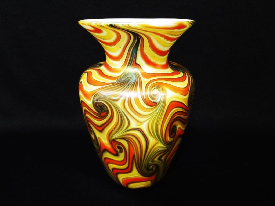 Durand Art Glass Flared Top Vase "King Tut" Pattern (1 of 6)