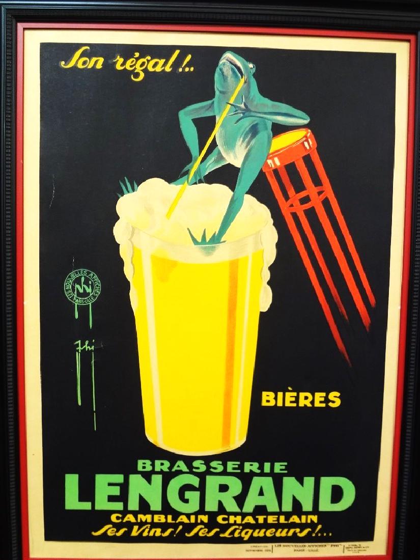 1926 Brasserie Lengrand Frog and Beer Original Paris (1 of 7)