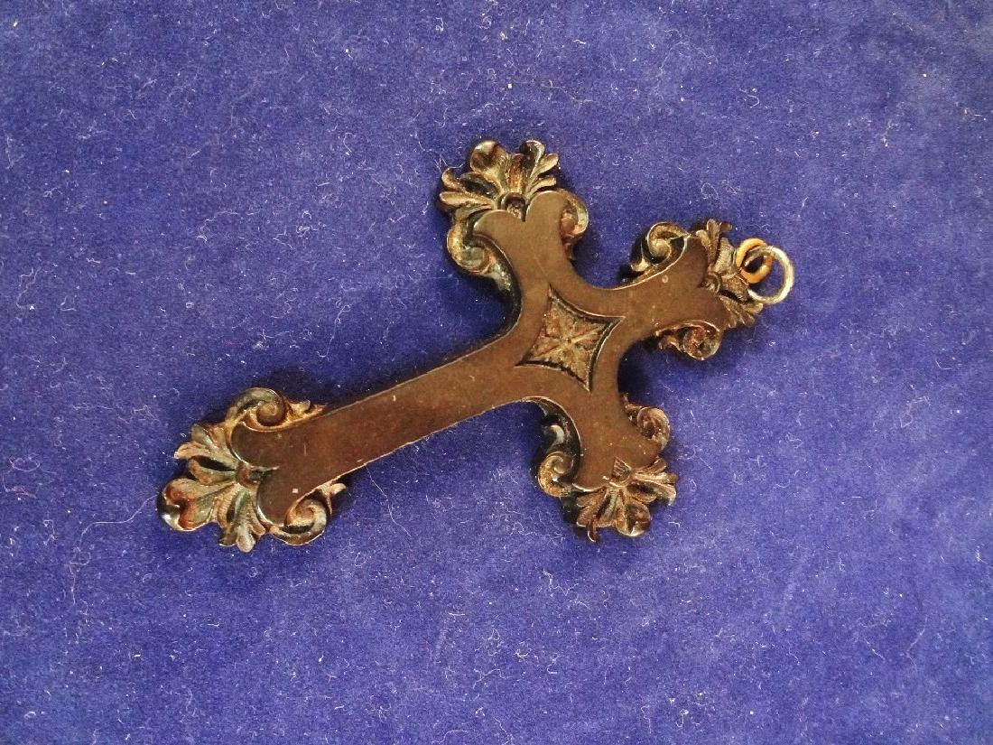 Victorian Black Mourning Cross 3 x 2 (1 of 2)