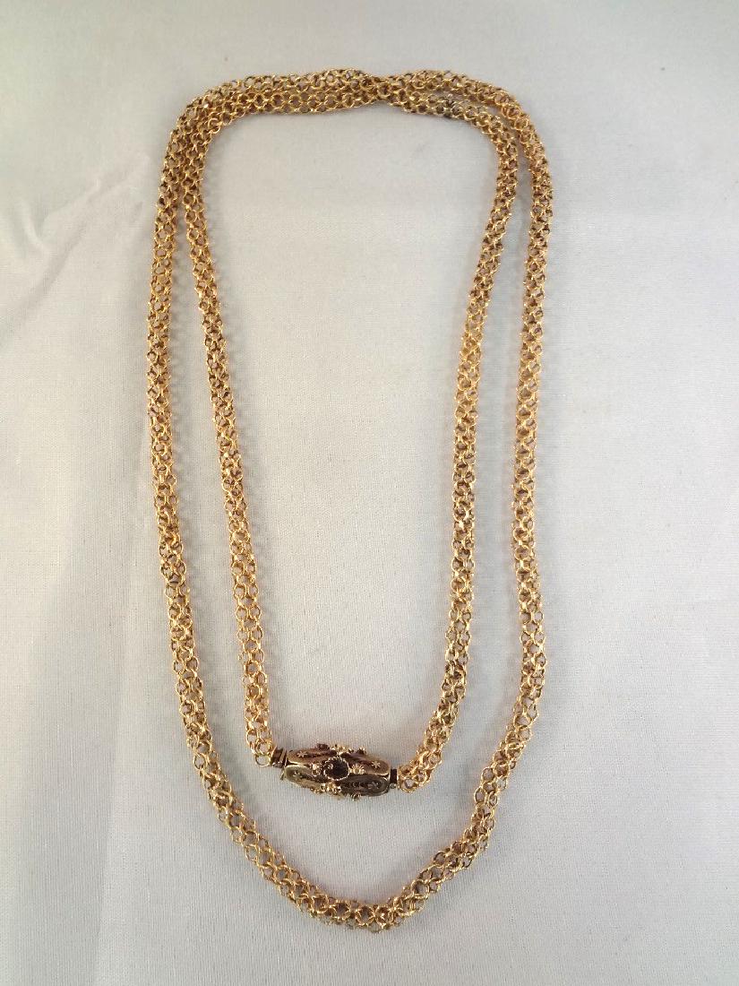 18k Gold Fancy 19th Century Necklace High Filigree (1 of 5)