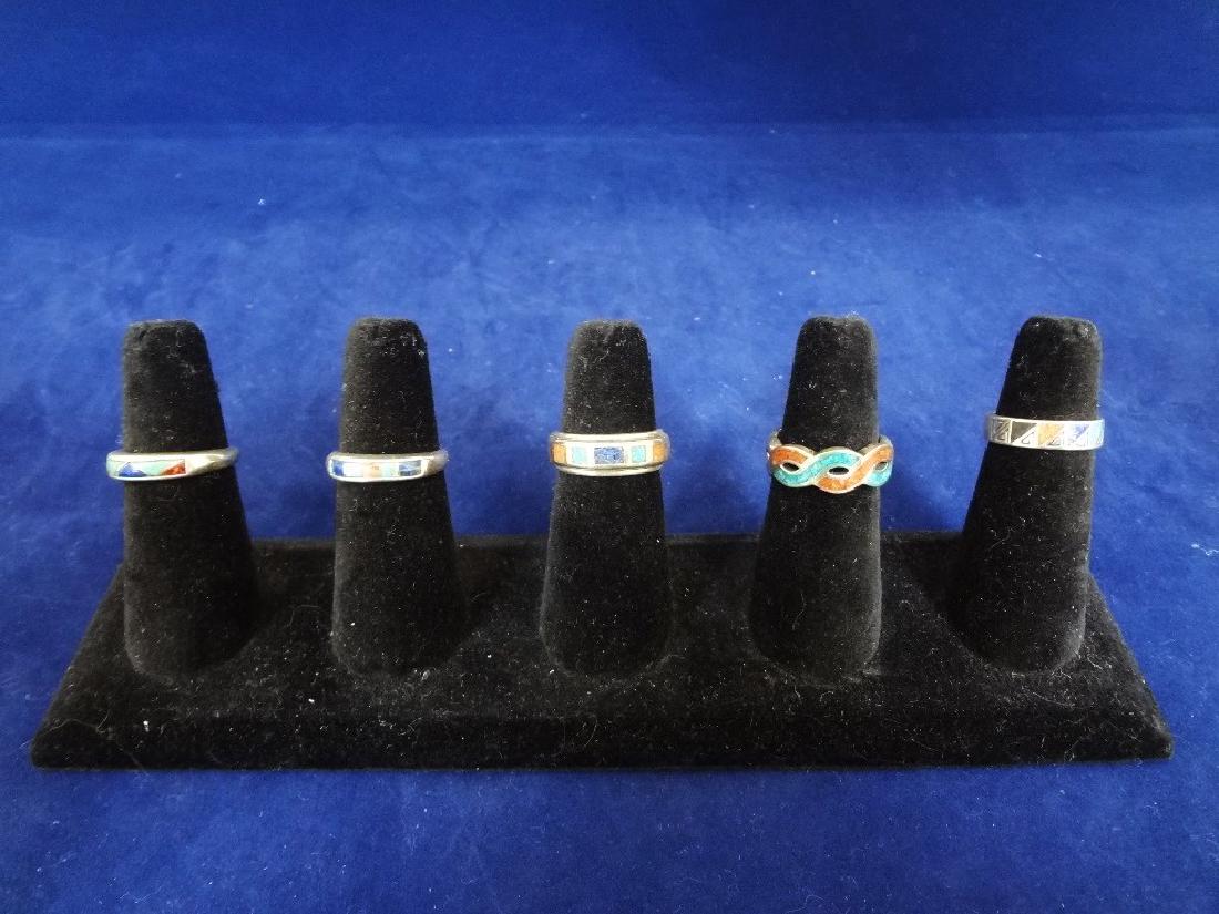 (5) Carolyn Pollack Sterling Silver and Turquoise Rings (1 of 6)