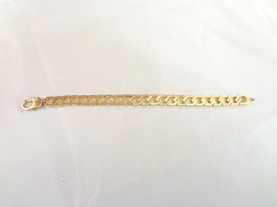 14k Yellow Gold Solid Bracelet Interlocking Links (1 of 3)