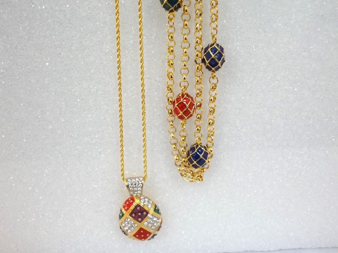 (2) Joan Rivers Faberge Egg Necklaces with Egg Pendants (1 of 5)