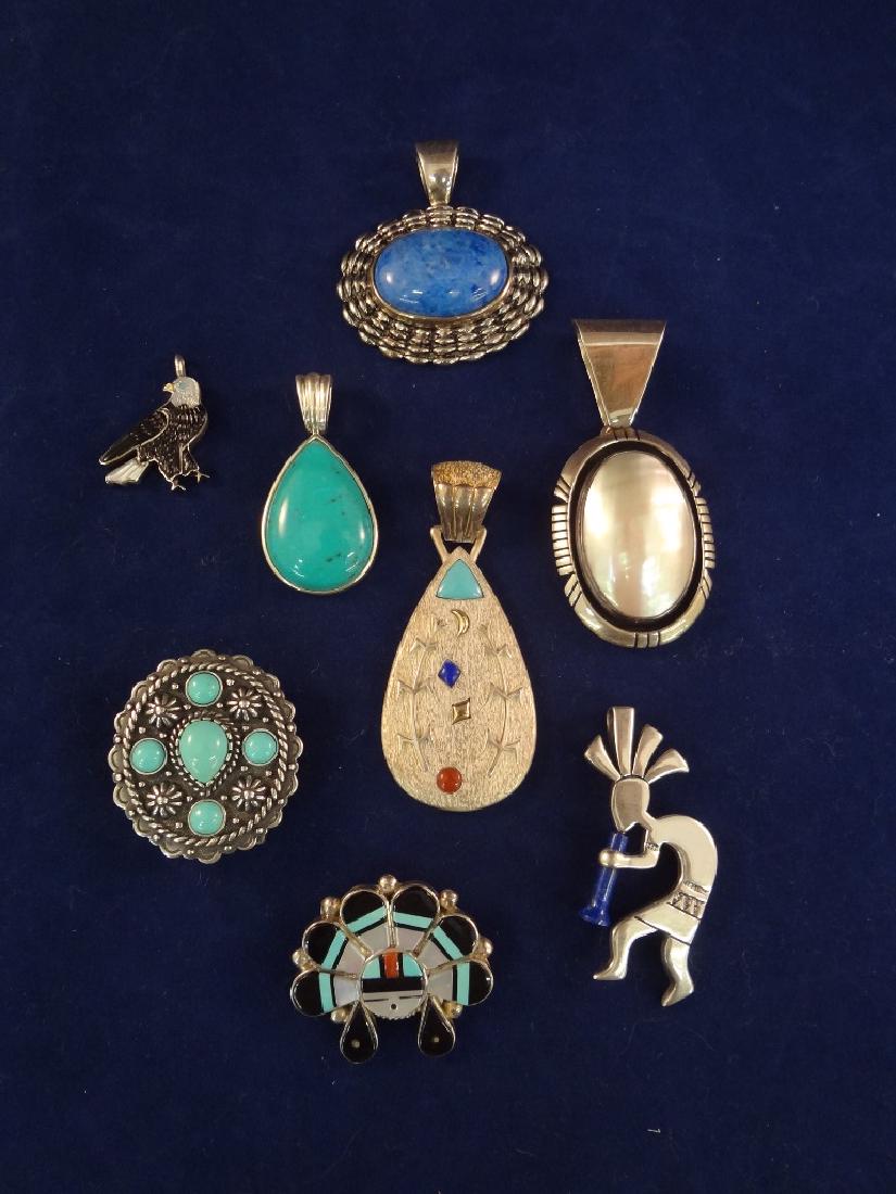 Southwest Sterling Silver, Enamel Pendants (1 of 3)