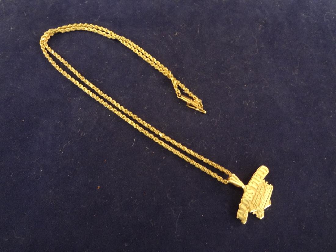 14K Gold Rope Necklace with 14K Jacob's Field Charm: 14K Gold Rope Necklace with 14K Jacob's Field Charm: Beautiful rope chain 16" and Cleveland Indians charm. Both weigh 6.4 grams