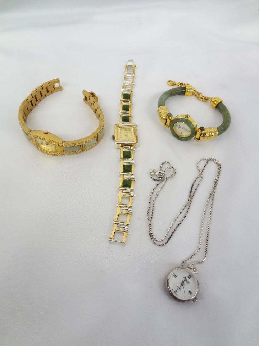 (4) Jade Watches Sterling, and Gold Tone (1 of 6)