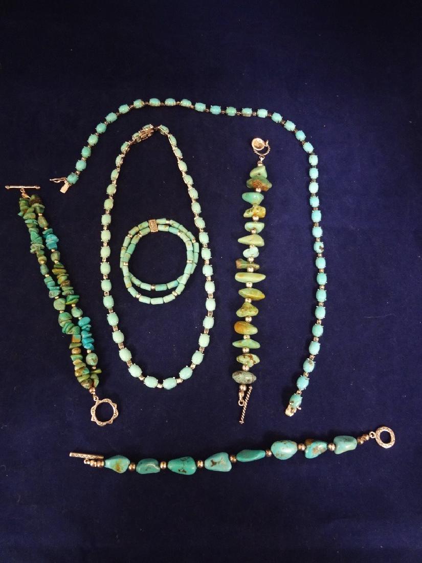 Southwest Sterling Silver and Turquoise Group: 2 (1 of 4)