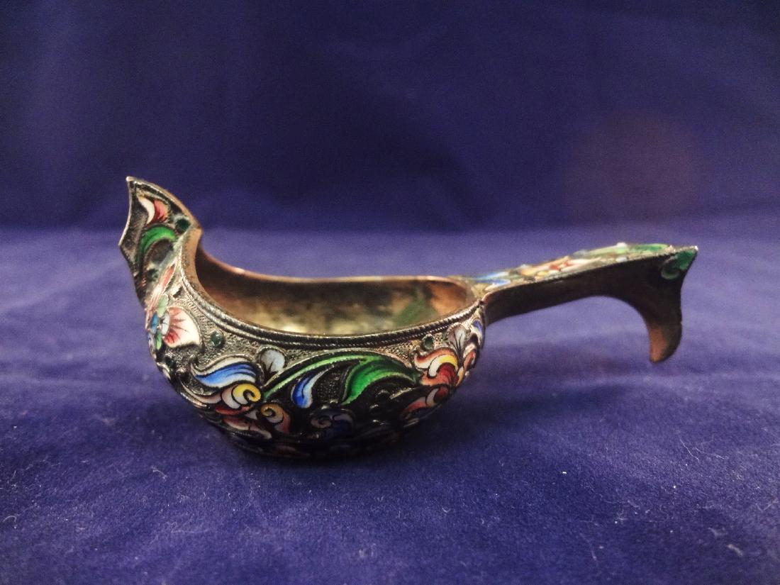 Russian Imperial Sterling Silver Enamel Kovsh Drinking (1 of 7)