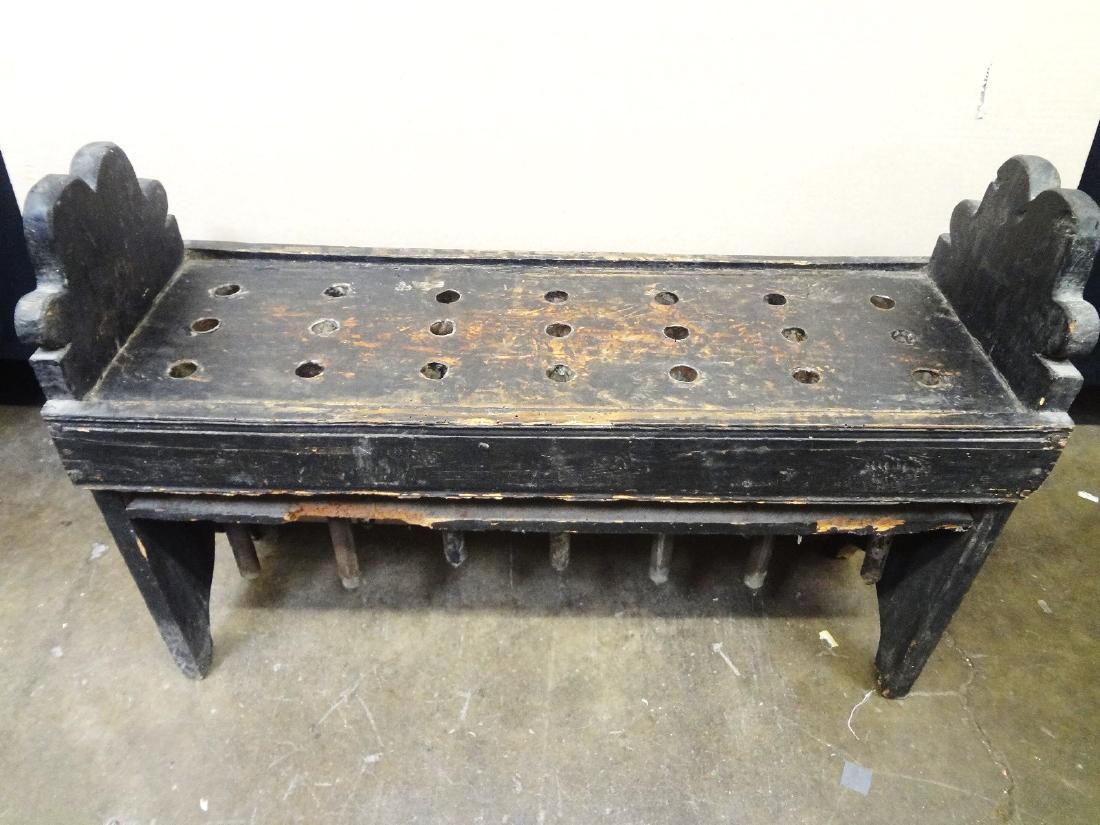 Early Primitive Bench Pewter Wood 21 Slot Candle Mold (1 of 7)