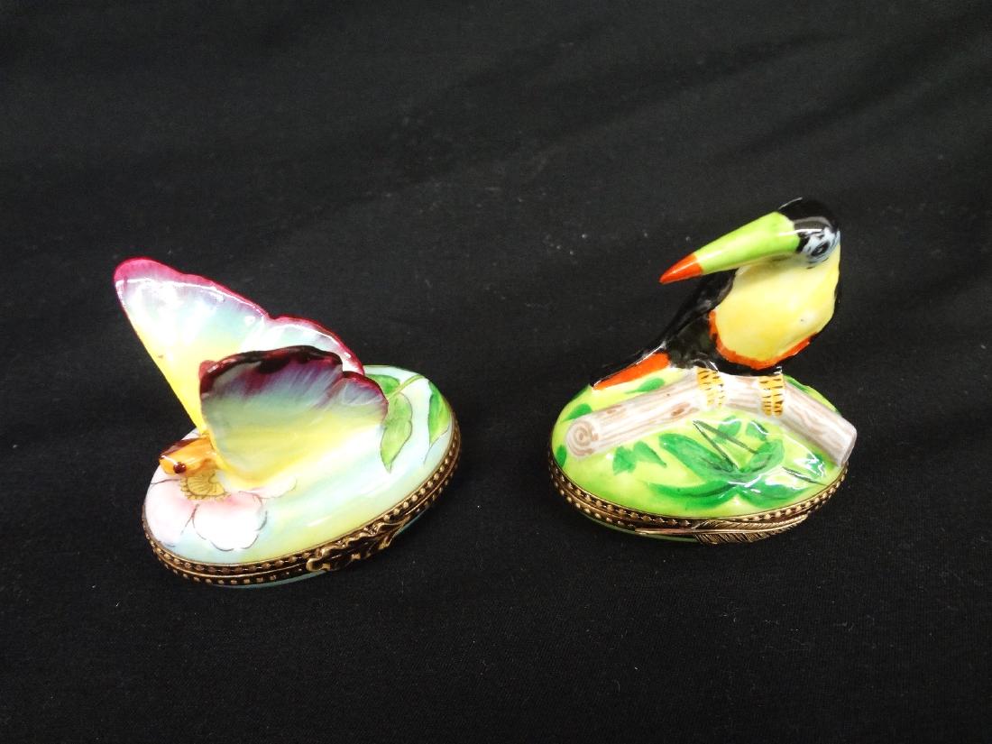Limoges France Peint Main Trinket Boxes: Toucan, (1 of 7)