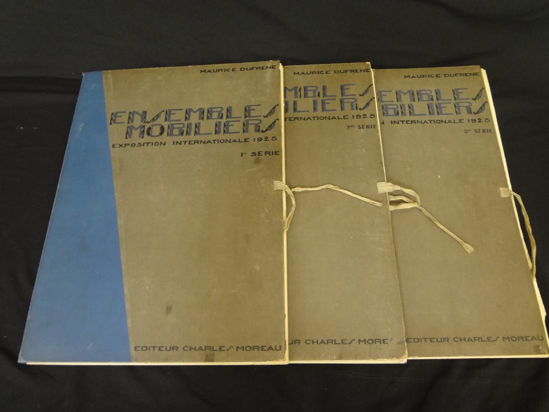 Maurice Dufrene "Ensembles Mobiliers Exposition: Ensembles Mobiliers Exposition Internationale 1925, Series 1,2, and 3: Charles Moreau Copyright 1926, oversize books. In excellent condition plates are complete, and have very light toning.