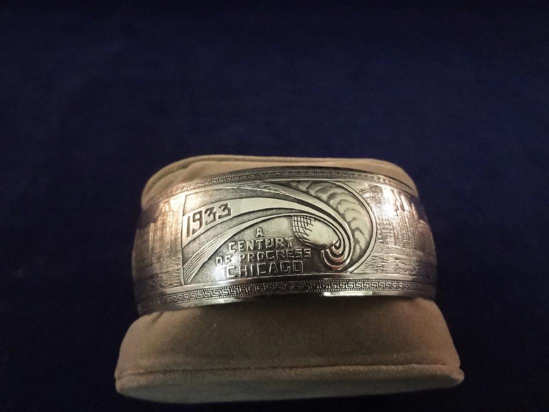 1933 Chicago World's Fair Sterling Silver Cuff Bracelet (1 of 3)