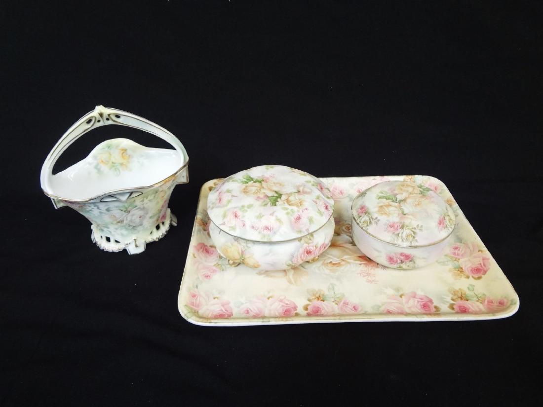 Royal Bayreuth "Rose Tapestry" Dresser Set: Tray, (1 of 7)