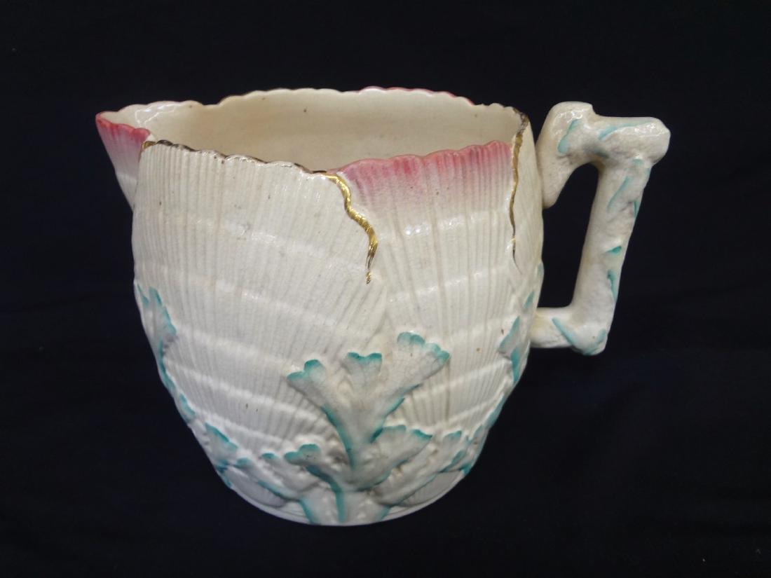 Etruscan Griffin, Smith and Hall Shell and Seaweed: Etruscan Griffin, Smith and Hall Shell and Seaweed Albino Water pitcher: Shell and coral pitcher. Measures 7" tall, 6" in diameter. No chips, cracks or repairs. Crazing throughout.