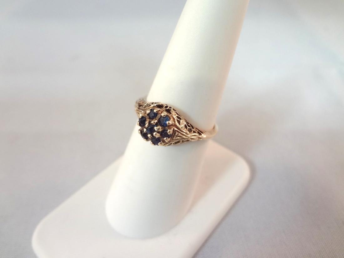 14k Gold Sapphire Ring Cathedral Setting (1 of 3)