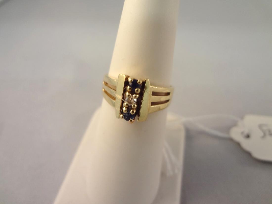 14k Yellow Gold and Sapphire, Diamond Ring (1 of 3)
