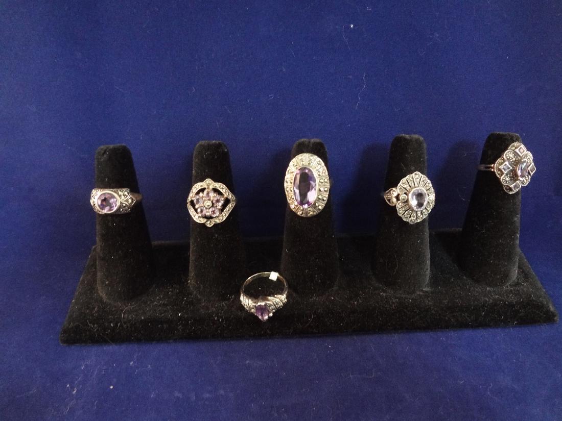 (6) Sterling Silver and Amethyst Rings (1 of 4)